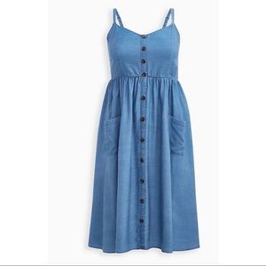 Torrid CHAMBRAY MIDI DRESS